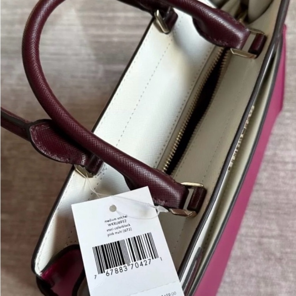 🩷♠️ Kate Spade Spade New York Staci Colorblock Leather Satchel♠️🩷 - Picture 8 of 10